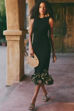 Sale SIMON MILLER Boaboa raffia midi dress