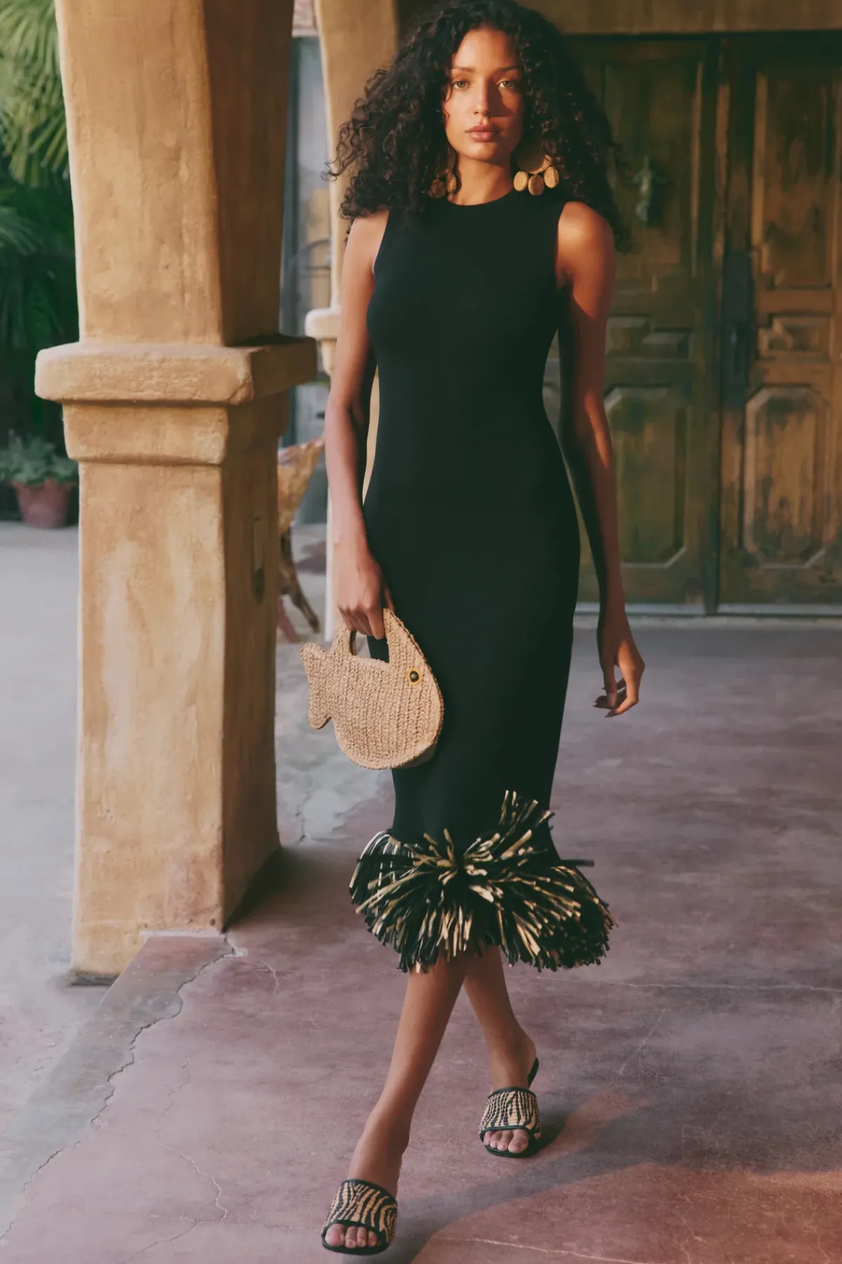 Sale SIMON MILLER Boaboa raffia midi dress