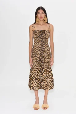 Discount SIMON MILLER Cantocanto smocked poplin dress