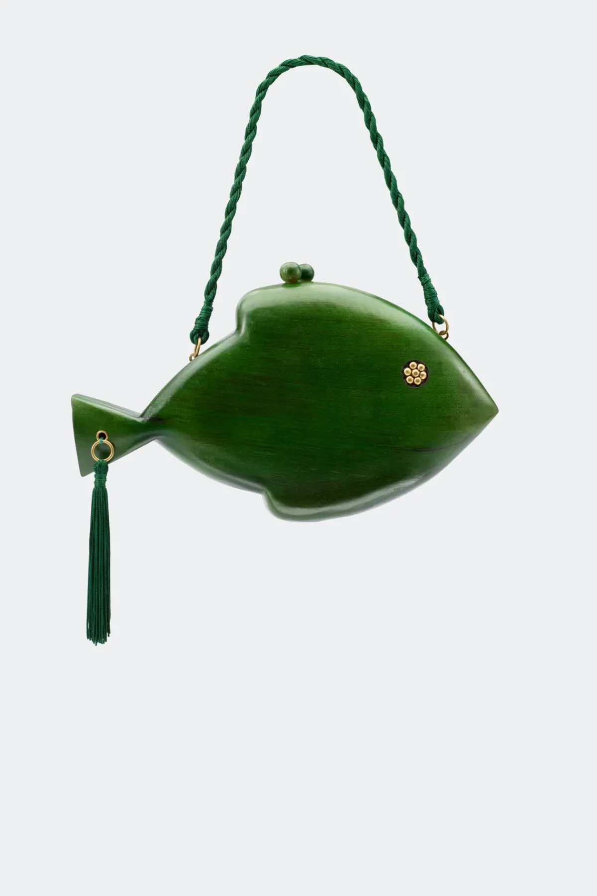 New SIMON MILLER Carvedcarved wooden fish clutch
