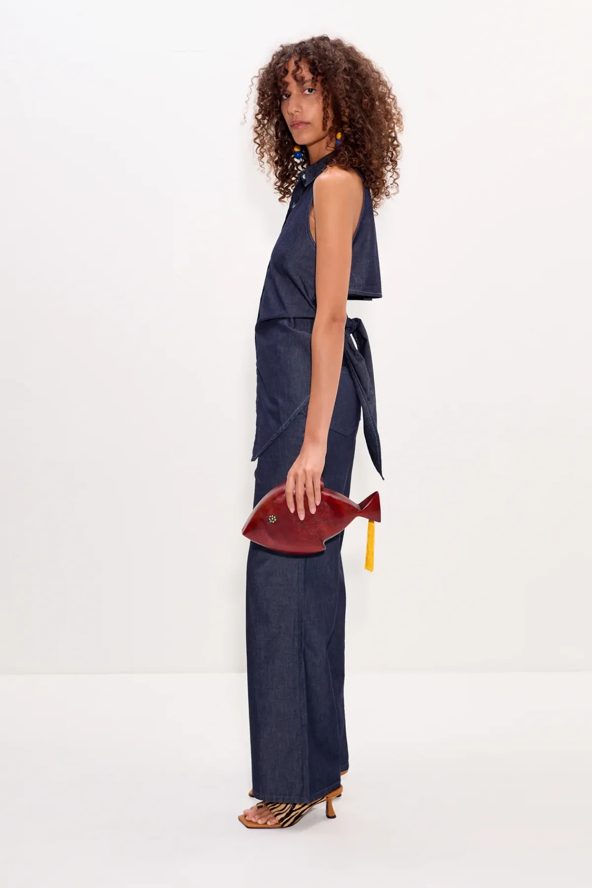 Sale SIMON MILLER Lochloch sleeveless chambray button up