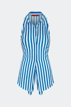 Outlet SIMON MILLER Lochloch striped sleeveless poplin button up