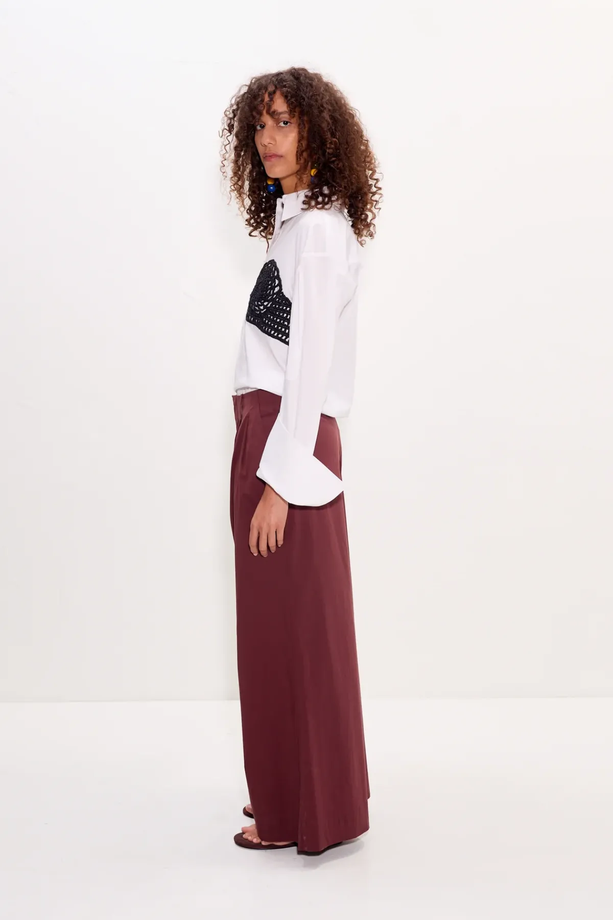 Outlet SIMON MILLER Marenmaren poplin crochet button up