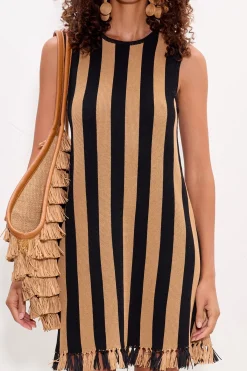 Outlet SIMON MILLER Mojimoji stripe tassel mini dress