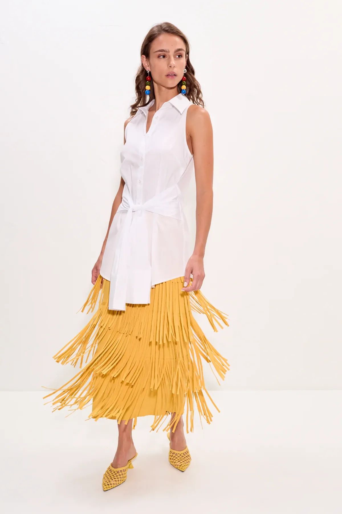 Best SIMON MILLER Zaza za knit fringe skirt
