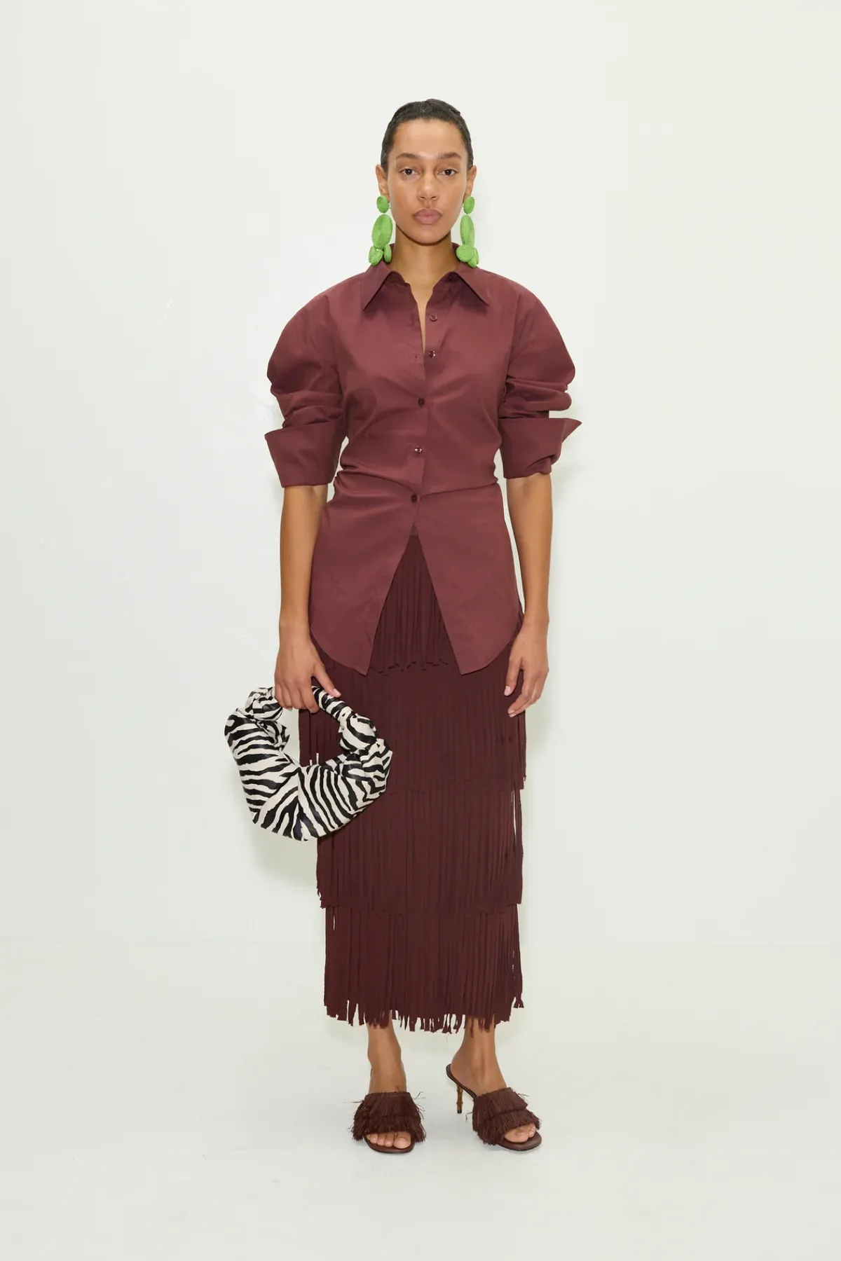 SIMON MILLER Zaza za knit fringe skirt