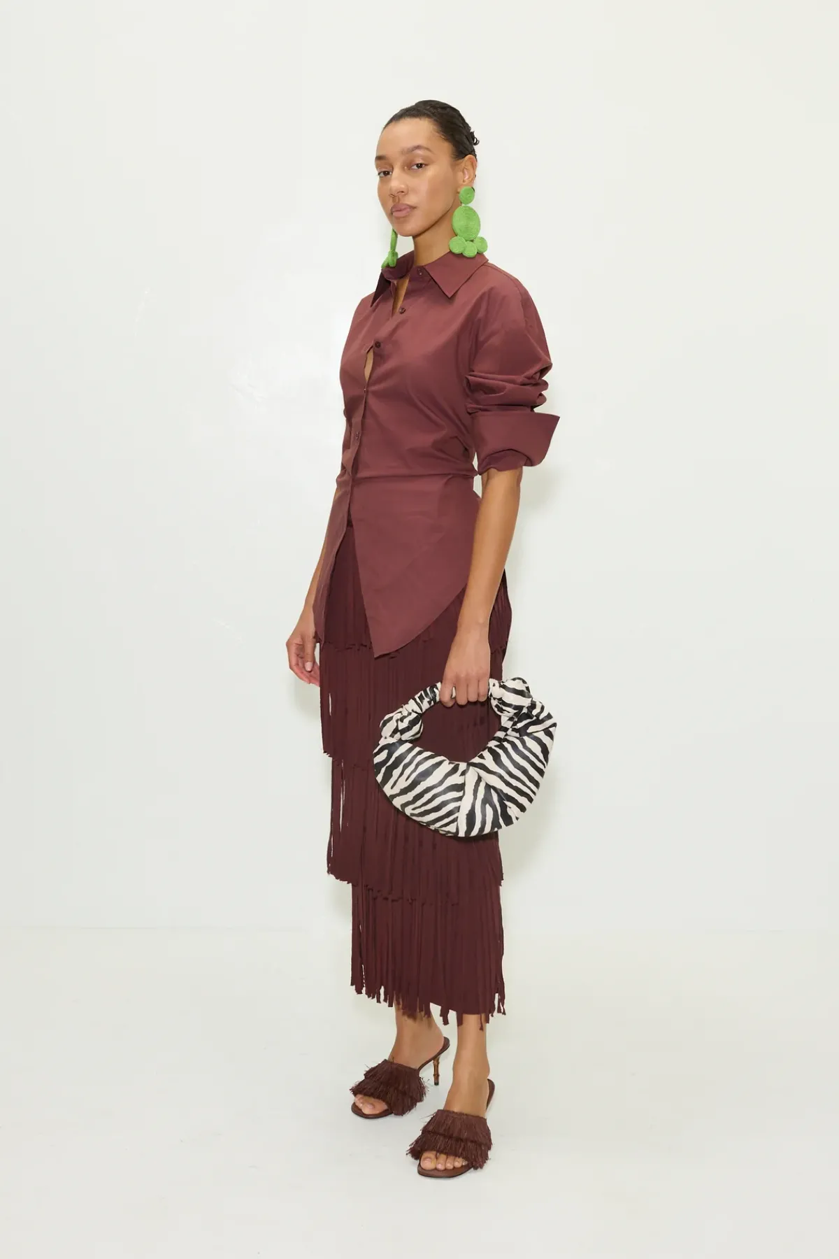 SIMON MILLER Zaza za knit fringe skirt
