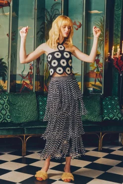 Hot SIMON MILLER Zaza za knit fringe skirt