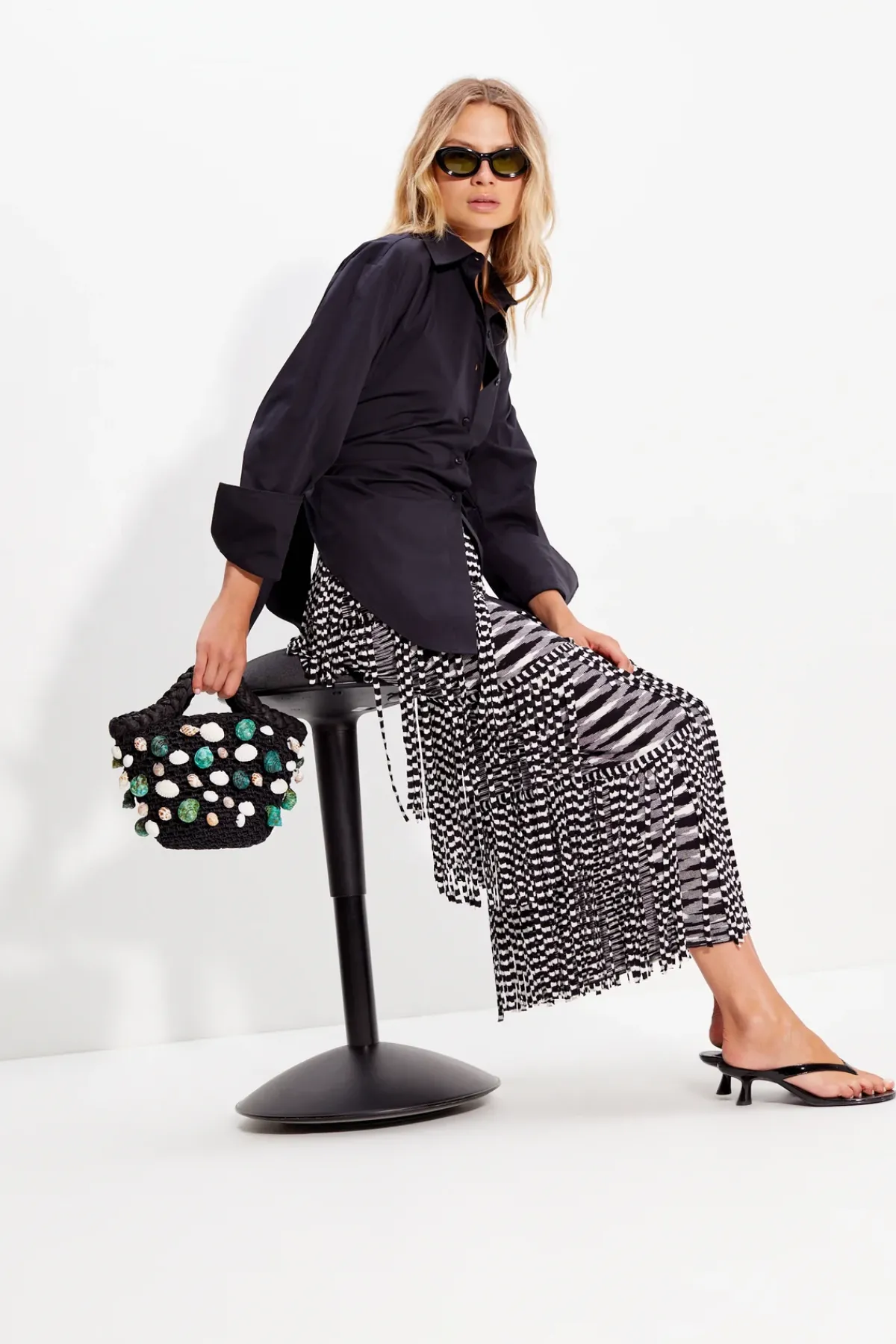 Hot SIMON MILLER Zaza za knit fringe skirt